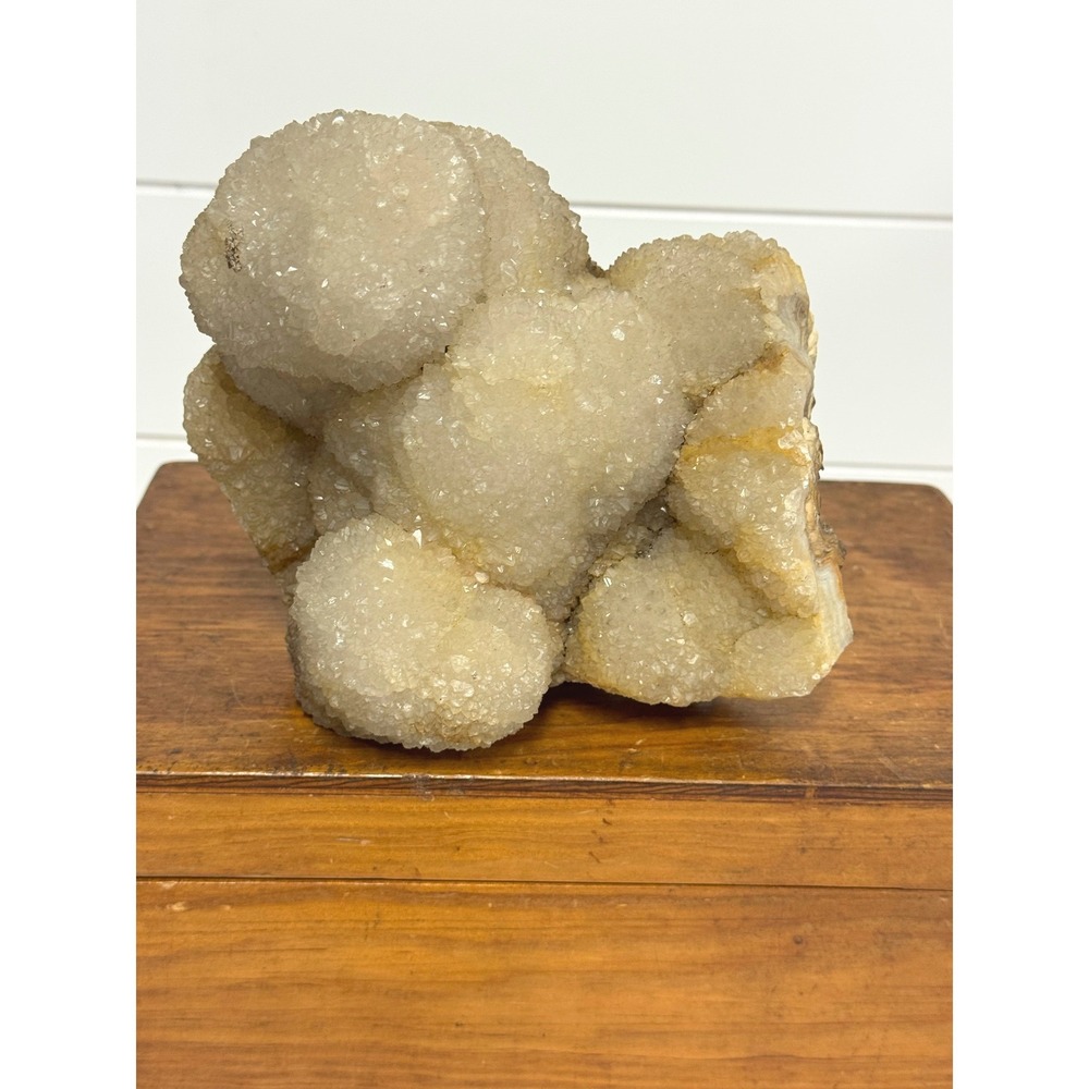 Natural Botryoidal Druzy Quartz Crystal Cluster Specimen Geode 5.5x6.5 Inch